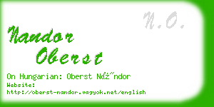 nandor oberst business card